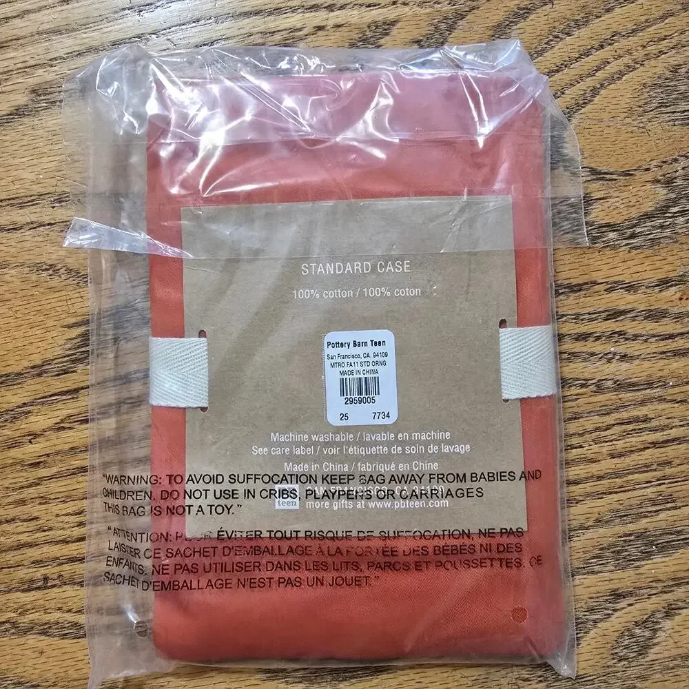 NIP Pottery Barn Teen Orange Standard Metro Pillowcase 100% Cotton